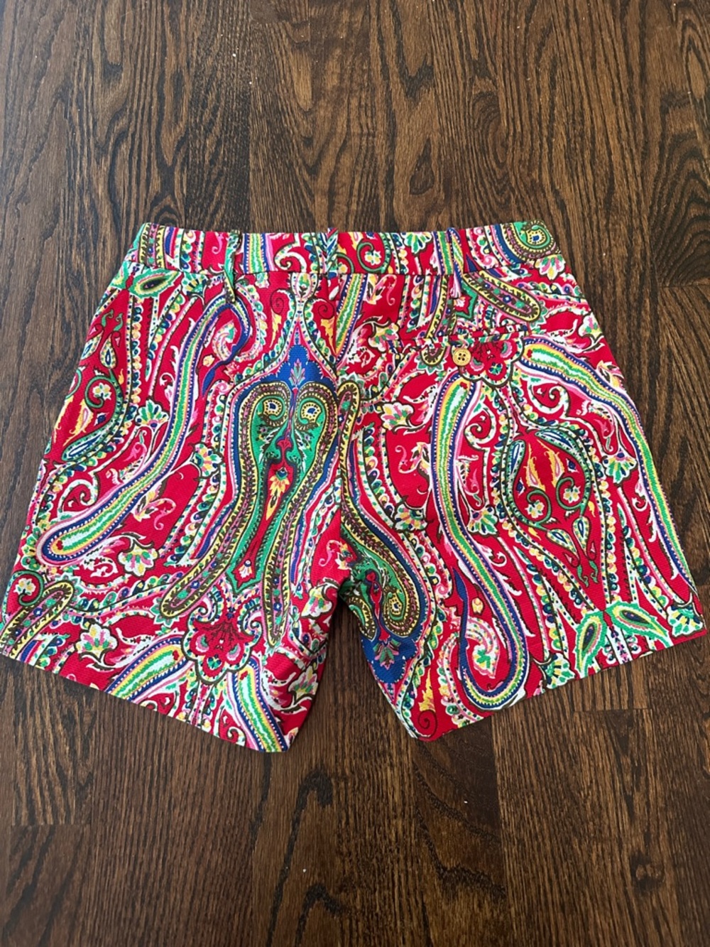 Ralph Lauren Red Paisley Print Women’s Shorts 2 - Picture 11 of 12